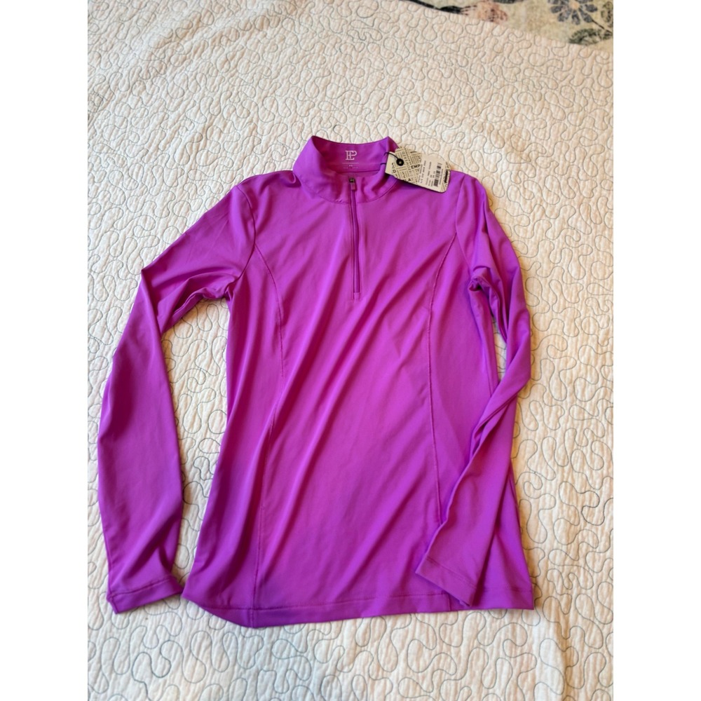 EP New York Womens Mock 1/4 Zip Veri Violet Purple Golf Top XS